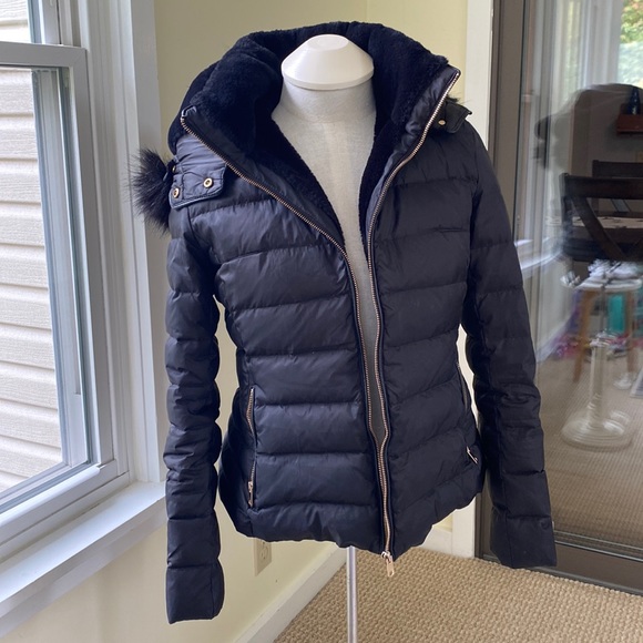Zara Jackets & Blazers - ZARA BLACK HOODED DOWN PUFFER COAT JACKET WITH WATER, WIND PROTECTION SIZE L